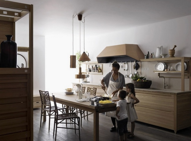 Sine Tempore-Modern Design Kitchen-Wood Elm Valcucine-Italian