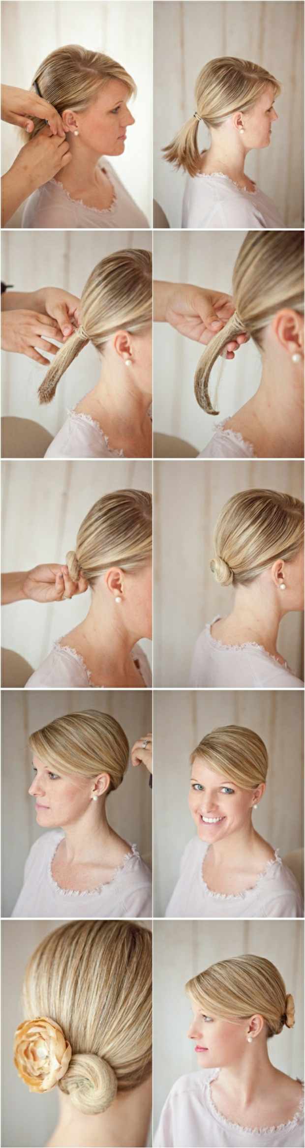 Updo papper blomma hår