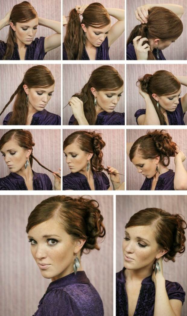 Updo långhårskväll