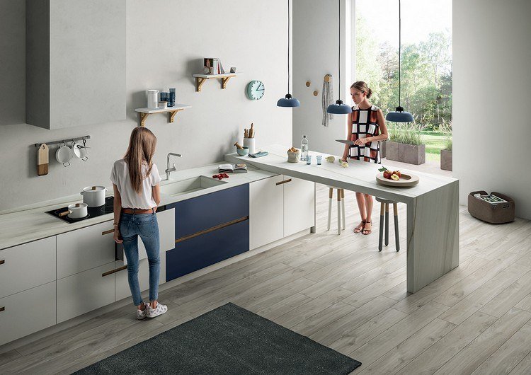 Keramiska bänkskivor ljusa-kök-hög kvalitet bänkskiva-marmor-look