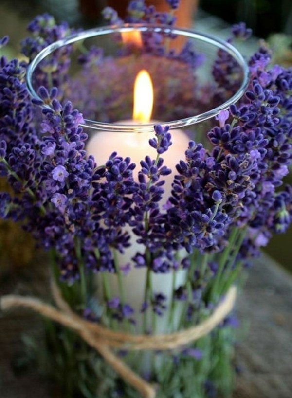 ljus dekoration bröllop lavendel lila violett romantisk