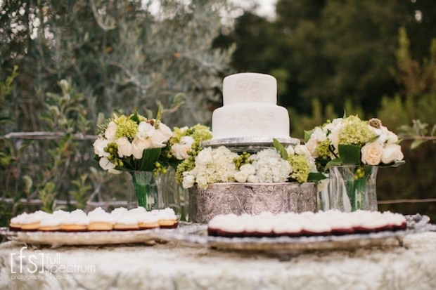 Godis-buffé-vit-golv-tårta-idéer-bord-arrangera-bröllop-i-trädgården-