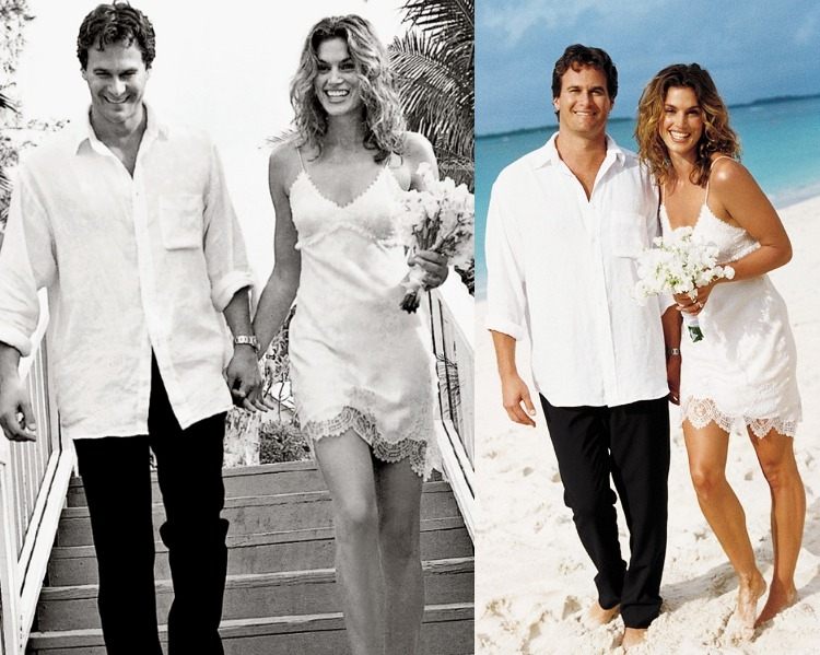 bröllopsklänningar-kort-boho-stil-strand-bahamas-cindy-crowford