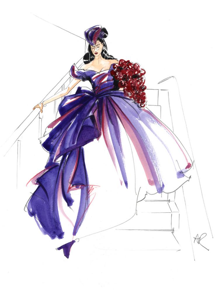 bröllopsklänning-balklänning-blå-designer-vievienne-westwood-dita-von-teese