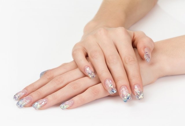 naglar gel vanliga glitterpartiklar