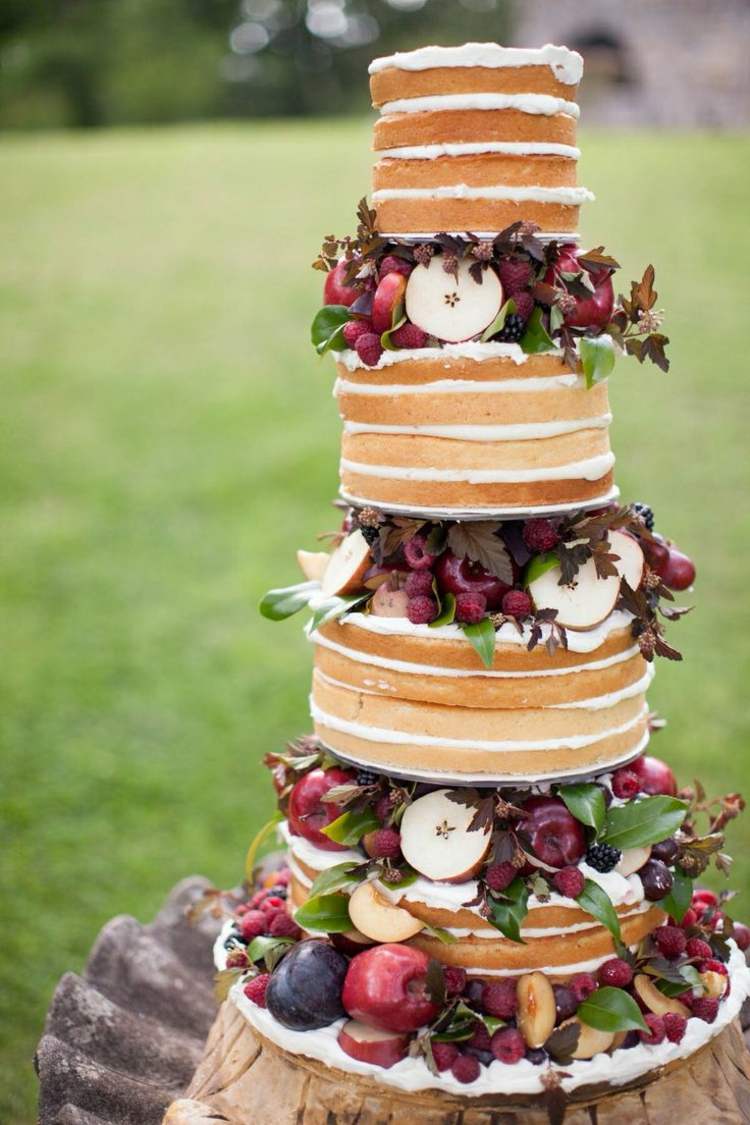 bröllopstårta utan fondant dessert stand-cake stand-krukor-höst-bröllop