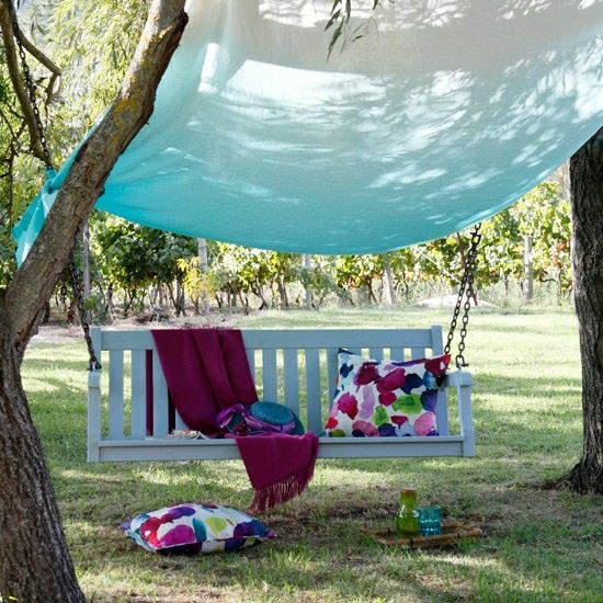 Trädgård deco lounge möbler klädsel hippie stil