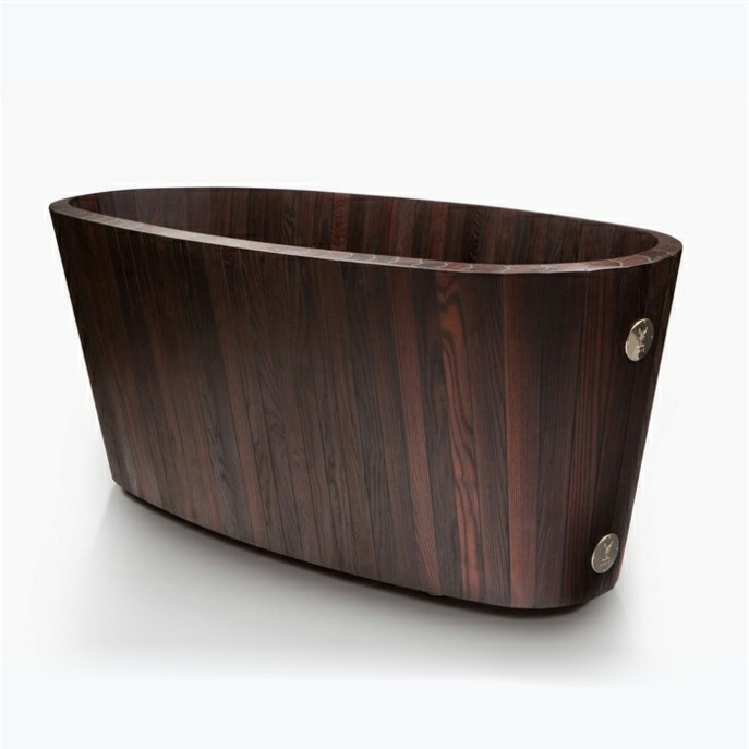 khis första badkar trä idé design modern rustik