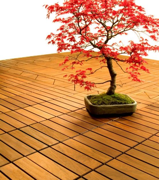 Träplattor Balkongläggningsinstruktioner Bonsai Tree