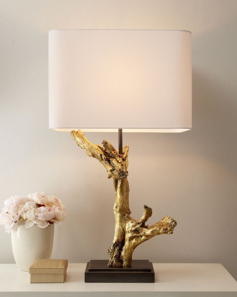 Gör-det-själv-bordslampa-träd-gren-guld