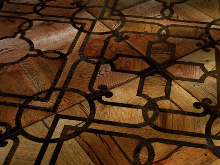 golv trä parkett naturligt utseende idé mönster vintage möbler
