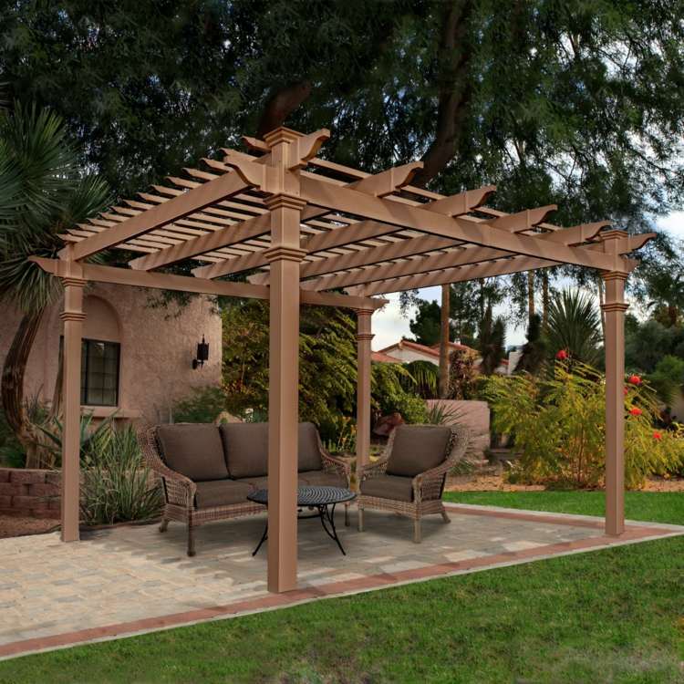 trä-pergola-byggnad-idé-design-diy-lounge-brun-klädsel