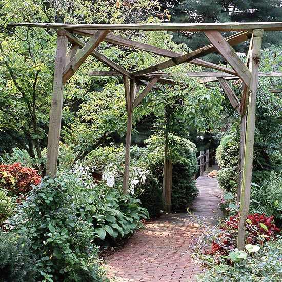 Bygg en rustik träpergola mitt i trädgården