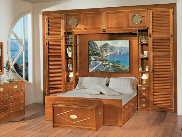 Säng trä kolonial stil möbler design idéer