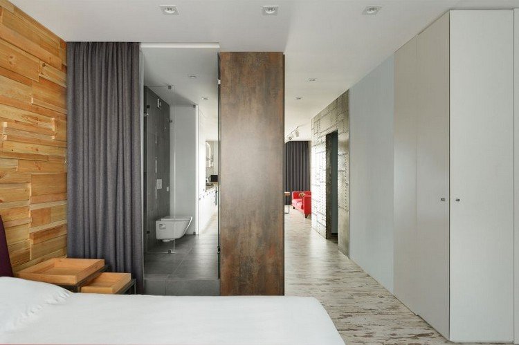 trä-stål-inredning-dekoration-gardin-passage-badrum-skåp-rost-optik