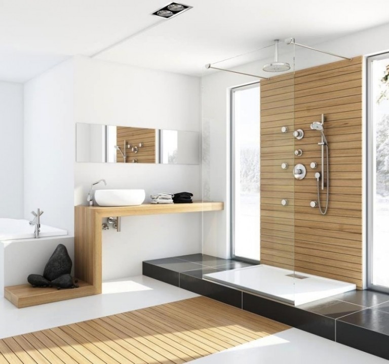 Trägolv-badrum-dusch skåp-golv-nivå dusch