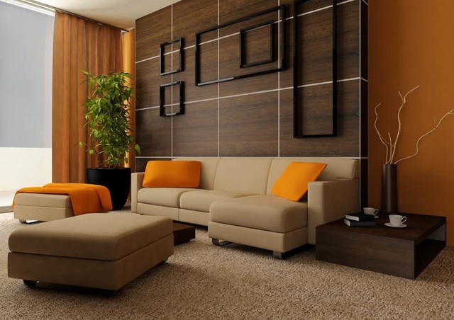 moderna paneler-träpanel-vardagsrum-idéer-för-komfort