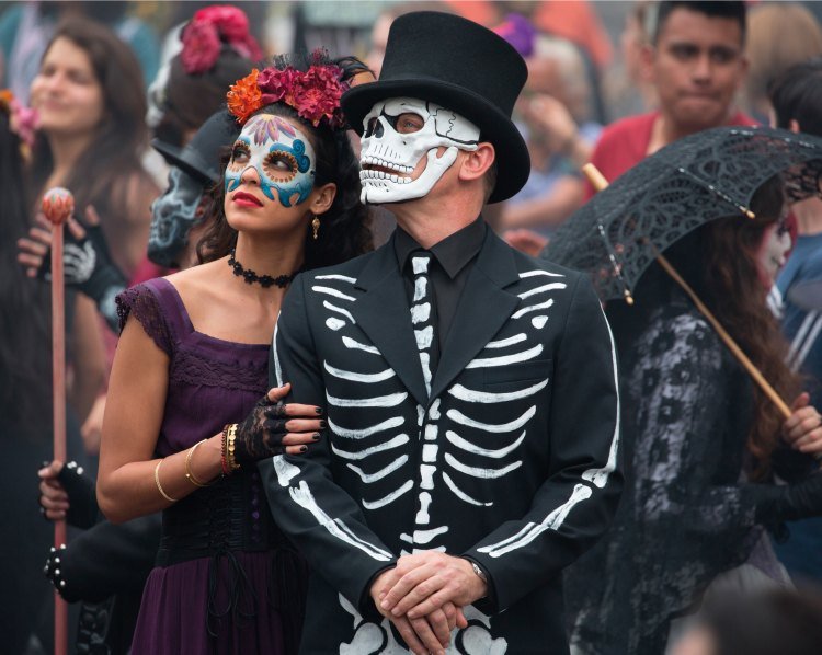 skräckdräkt mask dag av de döda mexico