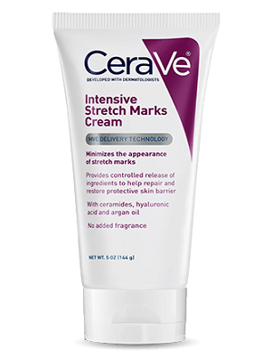 Päästä eroon venytysmerkeistä Cerave Intensive Stretch Mark Creamilla