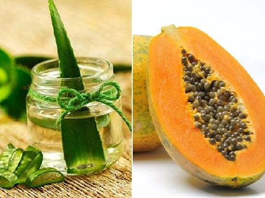 Aloe vera ja papaija kasvoille