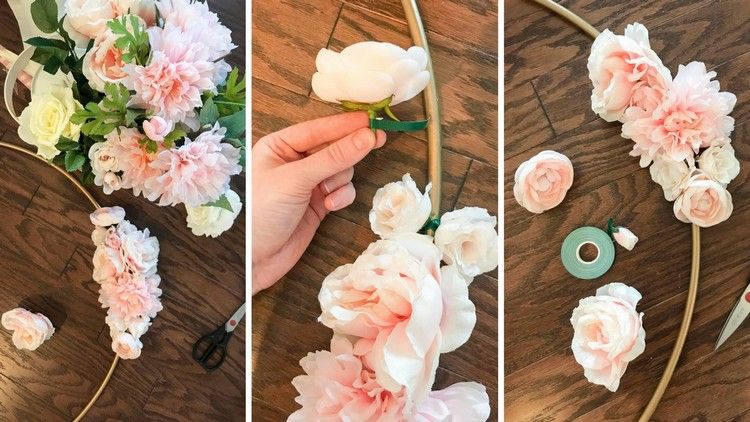 instruktioner hula hoop dekorera blomtejp