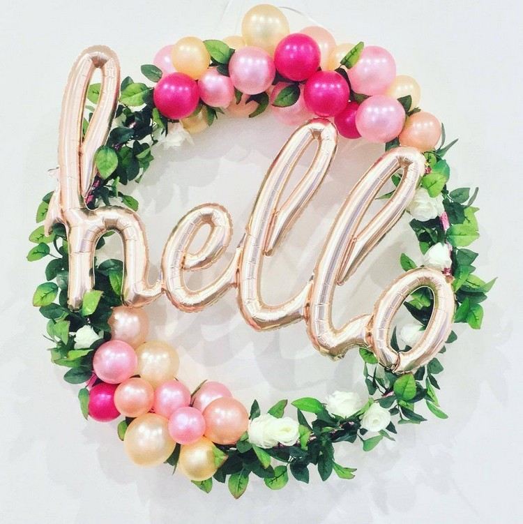 hula hoop dekorationskrans gör dig själv ballonger blommor