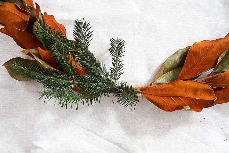DIY boho krans vintergran