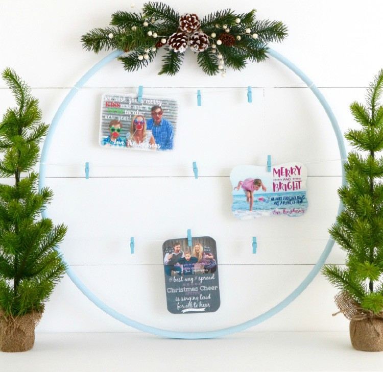 väggdekoration vinter jul julkort fotoram hula hoop
