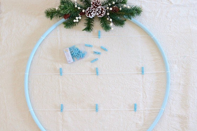 DIY hängande dekorationer julfoton julkort