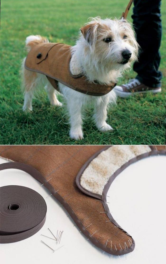 Instruktioner-hund-kläder-DIY-vinter-kappa-för-valpar
