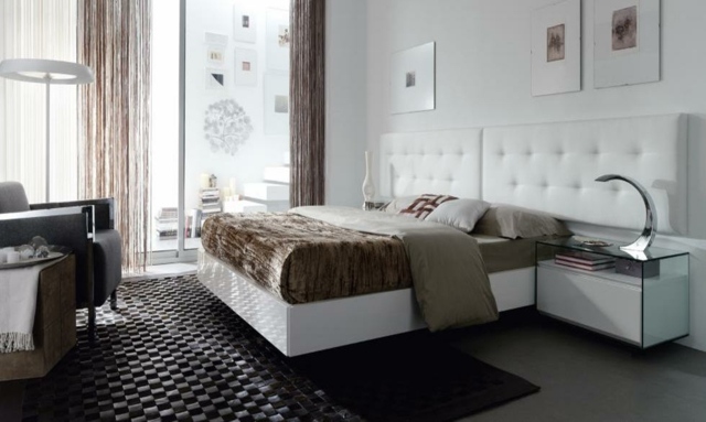 beige modern design idéer läder säng sänggavel