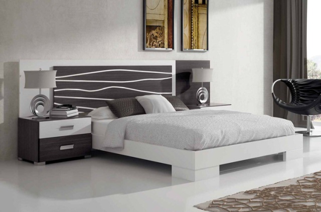 Designidéer sänggavel vit sängbord