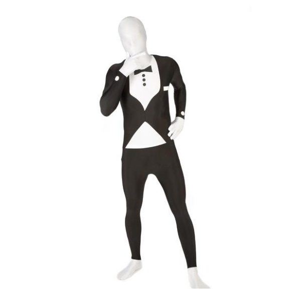 Män karneval kostymer idéer-Morphsuit vit-svart-Carnival Halloween