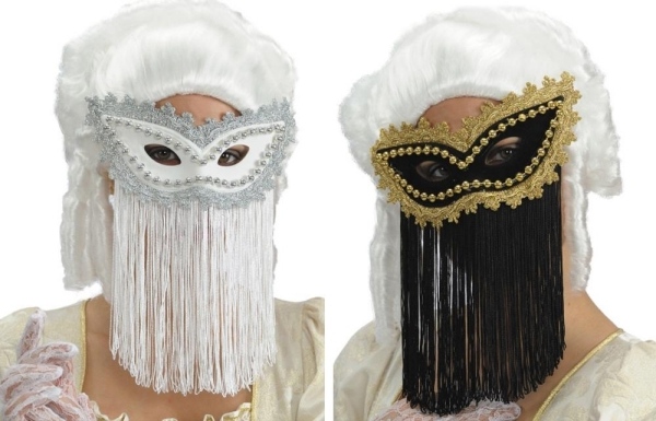 Peruk Mardi Gras Mask Idéer Halloween Venetian Eye Mask Veil