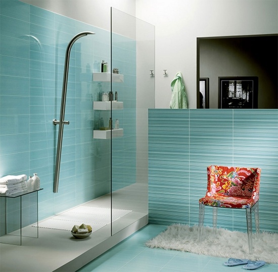 Idéer för badrumsplattor lägger en färg olika mönsterområden