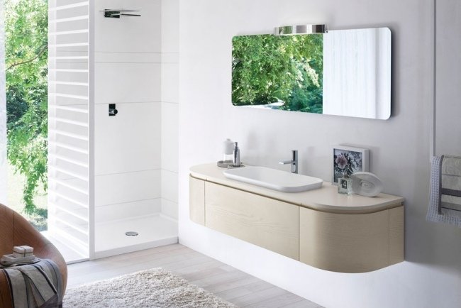 Handtagslöst skåp badrum fåfänga Moderna designidéer badrumsmöbler