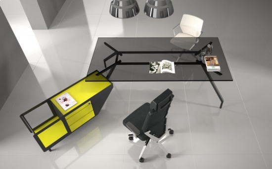 arbetsbord glasskiva designer kontorsmöbler idéer från ersa