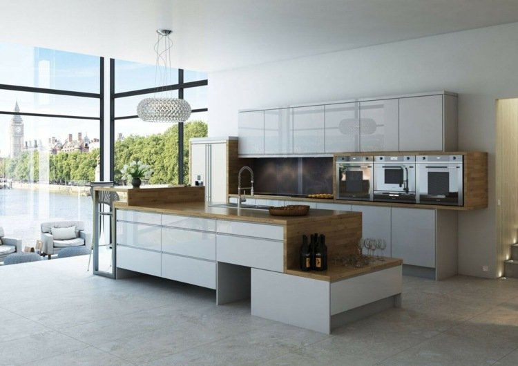 design-kök-oregelbunden-form-ugn-nivåer-design-fönster-fronter