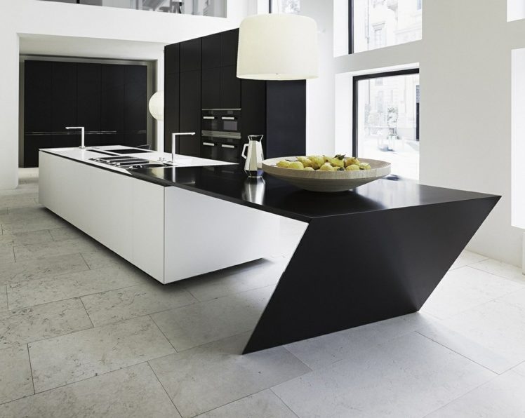 design-kök-oregelbunden-design-futuristisk-svart-vit