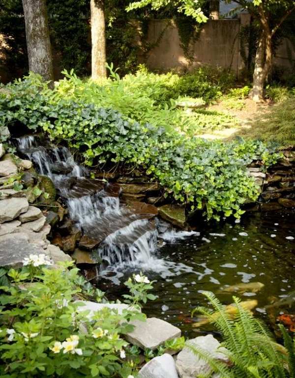 design tricks trädgård design zen känsla idéer vattenfall
