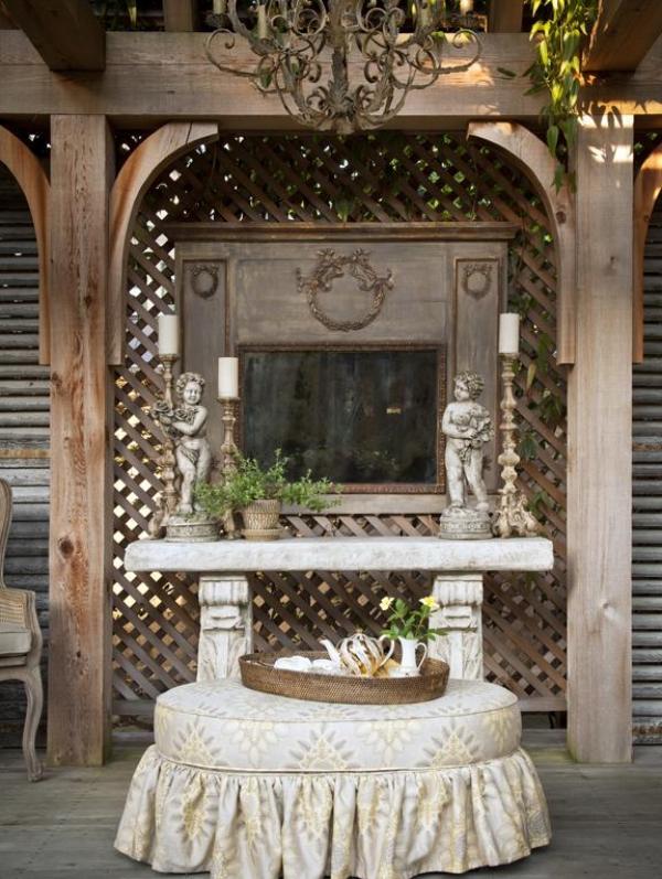 gammal utseende aristokratisk trädgårdsterrass möbler idéer dekorationer