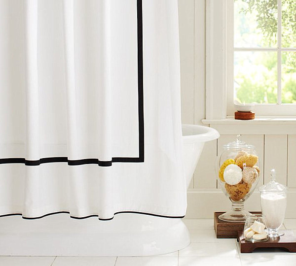 kontrast konturer idéer för dusch gardiner dekoration