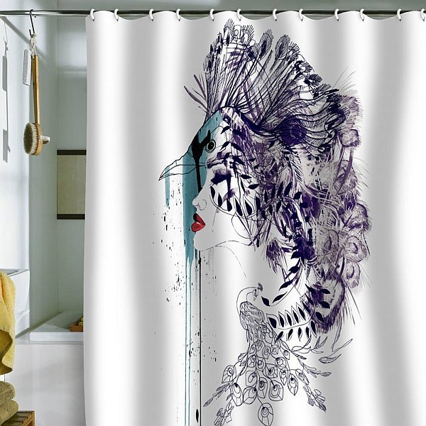 konstmotiv idéer för dekoration av duschdraperier