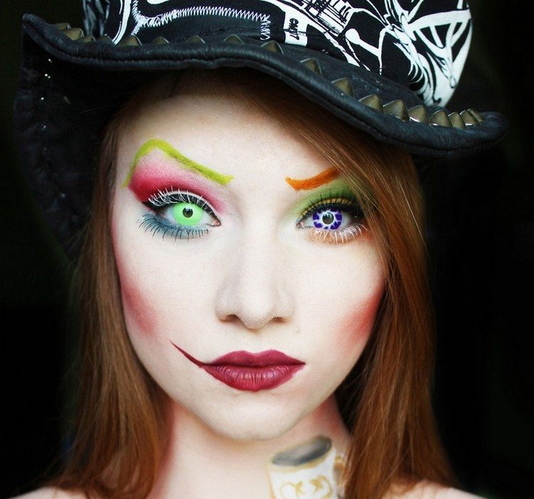 Kontaktlinser-Halloween-clown-olika-ögon