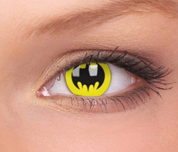 Gula kontaktlinser-karneval-halloween-färgade-motivationslinser-batman