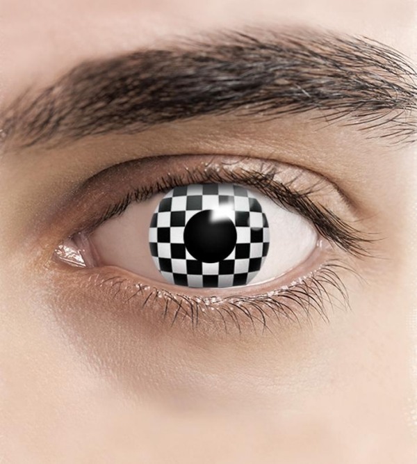 rutiga-motiv-kontaktlinser-svart-vit-färgade-kontaktlinser-online