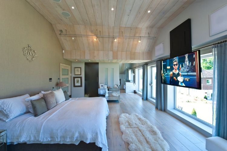 tv i sovrummet tv hänga på väggen design design alternativ korridorer glidande glasfönster päls