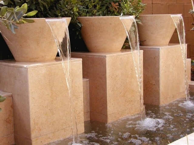 exotiska trädgårdskrukor vatten trädgårdsvatten har designidéer färska växter
