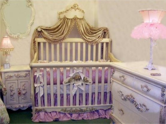 Babyrum för tjejer inredningsidéer Princess golvlampa design rosa
