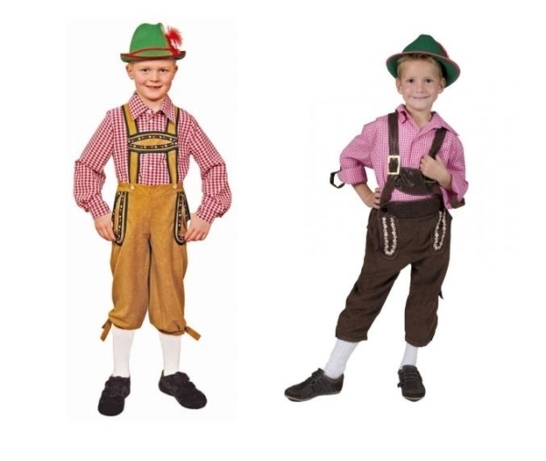 Oktoberfest kostym traditionell byxa skjorta Tyroler pojkar karneval idéer förklädnad